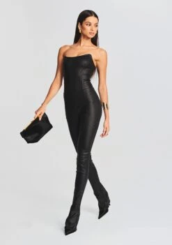 Brinley Coated Denim Jumpsuit 11 Brinley Coated Denim Jumpsuit -Women's Clothing Shop Ecommerce Crop 20230816 SET1 BRINLEYJUMPSUITCOATEDBLACK 2068 ECOMM