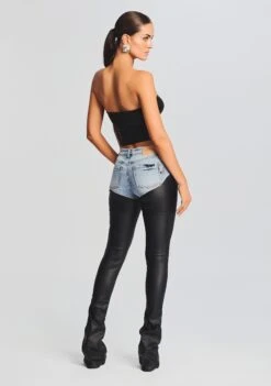 Rogan Pant -Women's Clothing Shop Ecommerce Crop 20230816 SET1 EVEYTOP ROGANPANTCOATEDBLACK 4558 ECOMM