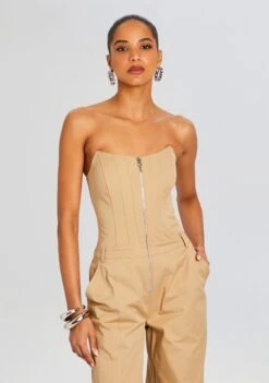 Stana Jumpsuit -Women's Clothing Shop Ecommerce Crop 20240326 STANAJUMPSUIT SAND32452 ECOMM