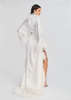 Juno Feather Robe -Women's Clothing Shop Ecommerce Crop 23 07 18 SET1 Juno Robe 0212 ECOMM