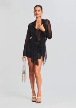 Xandra Silk Dress -Women's Clothing Shop Ecommerce Crop 23 07 18 SET1 Xandra Dress Black 0040 ECOMM