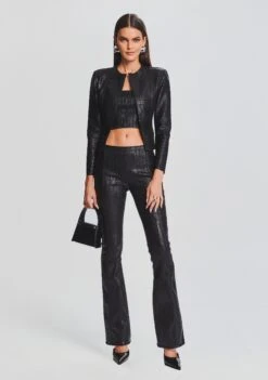 Mae Coated Knit Cardigan -Women's Clothing Shop Ecommerce Crop 23 09 21 MAEKNITCARDIGAN EVEYKNITTOP LANAKNITPANT COATEDBLACK 2358 ECOMM