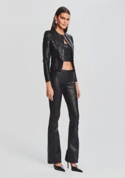 Mae Coated Knit Cardigan -Women's Clothing Shop Ecommerce Crop 23 09 21 MAEKNITCARDIGAN EVEYKNITTOP LANAKNITPANT COATEDBLACK 2391 ECOMM