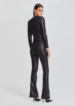 Mae Coated Knit Cardigan -Women's Clothing Shop Ecommerce Crop 23 09 21 MAEKNITCARDIGAN EVEYKNITTOP LANAKNITPANT COATEDBLACK 2398 ECOMM