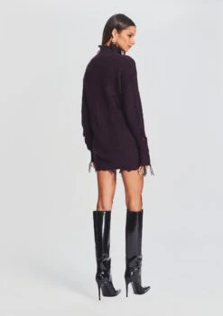 Capala Sweater Dress -Women's Clothing Shop Ecommerce Crop 23 09 22 CAPALASWEATERDRESS EGGPLANT 121 ECOMM