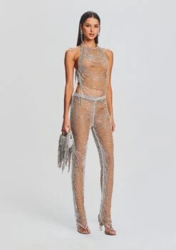 Zoe Embellished Pant -Women's Clothing Shop Ecommerce Crop 23 09 22 DELANEYTOP ZOEPANT TANNINSILVER 2459 ECOMM 6e458c19 0468 419b b533 47fd340143ca