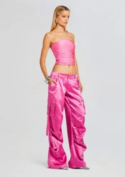 Debbi Strapless Top -Women's Clothing Shop Ecommerce Crop 23 10 18 DEBBITOP LAIPANT MALIBUPINK 0865 ECOMM