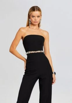 Glenda Jumpsuit -Women's Clothing Shop Ecommerce Crop 23 10 18 GLENDAJUMPSUIT BLACKSILVER 0601 ECOMM