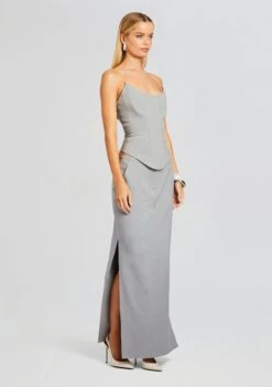 Rylie Wool Skirt 9 Rylie Wool Skirt -Women's Clothing Shop Ecommerce Crop 23 10 18 NEMESISCORSET RILEYKNITSKIRT GREY 2171 ECOMM