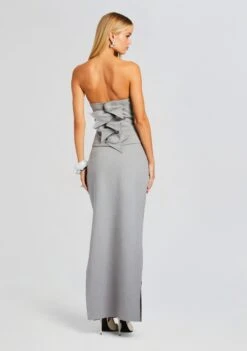 Rylie Wool Skirt 10 Rylie Wool Skirt -Women's Clothing Shop Ecommerce Crop 23 10 18 NEMESISCORSET RILEYKNITSKIRT GREY 2186 ECOMM