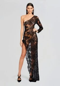 Olimpia Embellished Lace Dress -Women's Clothing Shop Ecommerce Crop 23 10 18 OLIMPIADRESS BLACK 0158 ECOMM