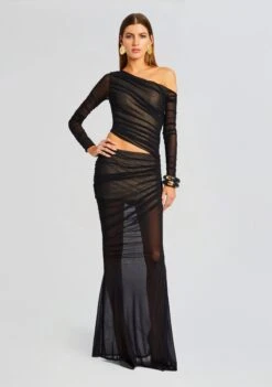 Aura Dress -Women's Clothing Shop Ecommerce Crop 23 10 25 AURADRESS BLACKNUDE 2595 ECOMM