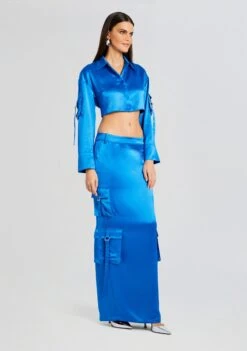 Gaia Cargo Top -Women's Clothing Shop Ecommerce Crop 23 10 25 GAIATOP MAELIESKIRT TROPICALBLUE 2362 ECOMM 09773aa9 f411 4dc2 bc05 6565e513e019