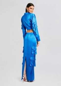 Maelie Cargo Skirt -Women's Clothing Shop Ecommerce Crop 23 10 25 GAIATOP MAELIESKIRT TROPICALBLUE 2367 ECOMM