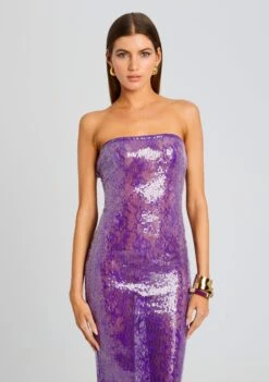 Lucia Sequin Lace Dress -Women's Clothing Shop Ecommerce Crop 23 10 25 LUCIADRESS AMETHYST 3101 ECOMM