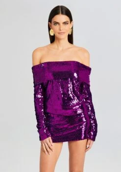 Wyn Sequin Dress -Women's Clothing Shop Ecommerce Crop 23 10 25 WYNDRESS AMETHYST 1447 ECOMM