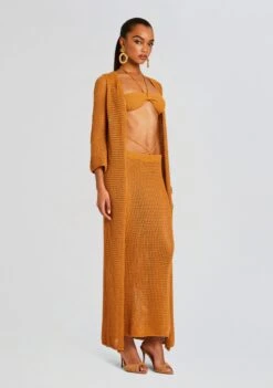 Viola Long Cover Up -Women's Clothing Shop Ecommerce Crop 23 11 16 ARIATOP VIOLACOVERUP ARIASKIRT TOBACCO 1510 ECOMM d8903088 1bd8 4350 b1fc 2668861931e2