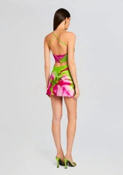 Azura Silk Dress -Women's Clothing Shop Ecommerce Crop 23 12 18 AZURADRESS LIMEANTHURIUM 2192 ECOMM