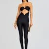 Fluer Lycra Jumpsuit -Women's Clothing Shop Ecommerce Crop 23 12 18 FLUERJUMPSUIT BLACK 1106 ECOMM