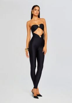 Fluer Lycra Jumpsuit 9 Fluer Lycra Jumpsuit -Women's Clothing Shop Ecommerce Crop 23 12 18 FLUERJUMPSUIT BLACK 1145 ECOMM