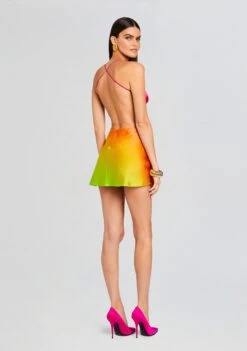 Josefine Silk Dress -Women's Clothing Shop Ecommerce Crop 23 12 18 JOSEFINEDRESS PINKLIMEOMBRE 2279 ECOMM