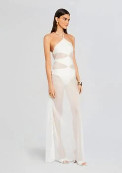 Heleny Maxi Dress -Women's Clothing Shop Ecommerce Crop 23 12 18 MORGANONEPIECE HELENYDRESS CREAM 0778 ECOMM