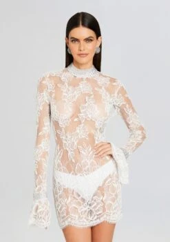 Rosie Embellished Lace Dress -Women's Clothing Shop Ecommerce Crop 23 12 18 ROSIEDRESS WHITE 0998 ECOMM