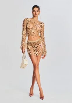 Pasha Open Crochet Top -Women's Clothing Shop Ecommerce Crop 230510 RETROFETE SET1 7746 eComm