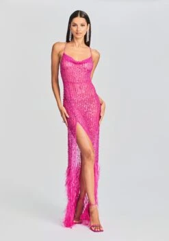 Alessandra Embellished Dress -Women's Clothing Shop Ecommerce Crop 230718 SET2 ALESSANDRADRESS SHANTEFUR 0667 ECOMM