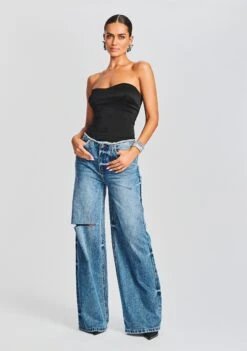 Mads Silk Bustier -Women's Clothing Shop Ecommerce Crop 230718 SET2 MADSBUSTIER ASTONLOWRISEJEAN 0837 ECOMM