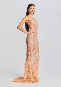 Odessa Sequin Feather Dress -Women's Clothing Shop Ecommerce Crop 230718 SET2 ODESSADRESS 5130 ECOMM