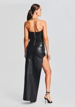 Tash Leather Skirt -Women's Clothing Shop Ecommerce Crop 230816 SET2 VEDATOP TASHSKIRT 3733 ECOMM
