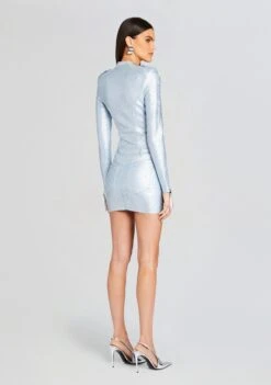 Fenna Coated Knit Dress 10 Fenna Coated Knit Dress -Women's Clothing Shop Ecommerce Crop 24 01 10 FENNADRESS COATEDBLUESILVER 0767 ECOMM