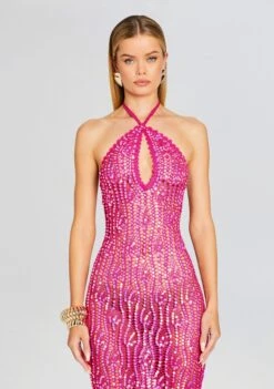 Massie Sequin Crochet Dress -Women's Clothing Shop Ecommerce Crop 24 01 10 MASSIEDRESS PARADISEPINK 0416 ECOMM