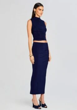 Anchora Top -Women's Clothing Shop Ecommerce Crop 24 01 11 ANCHORATOP ALMASKIRT NAVY 0902 ECOMM