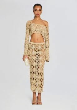Sofie Knit Crochet Skirt -Women's Clothing Shop Ecommerce Crop 24 02 16 SADIETOP SOFIESKIRT METALLICGOLD 004 ECOMM bf926ad1 1020 4beb a875 2750aa0433b6