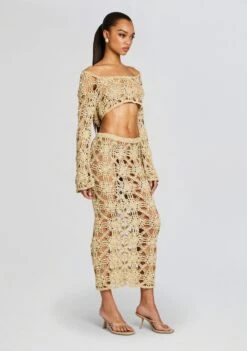 Sofie Knit Crochet Skirt -Women's Clothing Shop Ecommerce Crop 24 02 16 SADIETOP SOFIESKIRT METALLICGOLD 038 ECOMM 7611b8cc 009e 4eff 81c9 c19a9e960d3d