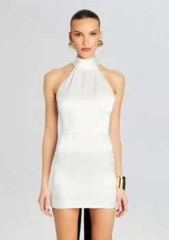 Mini Bow Dress -Women's Clothing Shop Ecommerce Crop 24 02 29 ANNABELMINIBOWDRESS WHITE 2271 ECOMM