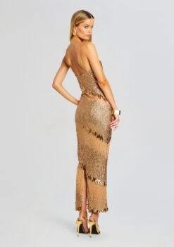 Carmine Embellished Dress -Women's Clothing Shop Ecommerce Crop 24 03 12 CARMINEDRESS TANNIN 0204 ECOMM