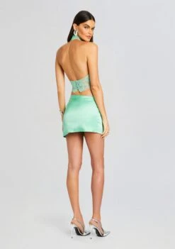 Reeve Silk Skirt -Women's Clothing Shop Ecommerce Crop 24 03 12 VIOLETTOP REEVESKIRT PISTACHIO 0639 ECOMM