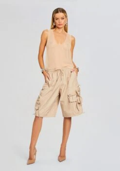 Alba Ruched Cargo Short -Women's Clothing Shop Ecommerce Crop 24 03 13 ALBACARGOSHORT OXFORD 1779 ECOMM