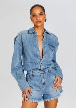 Annie Denim Romper 11 Annie Denim Romper -Women's Clothing Shop Ecommerce Crop 24 03 26 ANNIEROMPER OASIS 1644 ECOMM