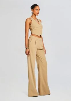 Pin Tuck Palazzo Pants -Women's Clothing Shop Ecommerce Crop 24 03 26 JESSICATRANSPARENTVEST PINTUCKPALAZZOPANTS CAMEL 1312 ECOMM 61e1d14f 8c8f 4958 aeae d172d7177735