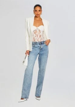 Solene Embellished Lace Top -Women's Clothing Shop Ecommerce Crop 24 03 26 SOLENETOP WHITE 490 ECOMM