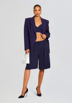 Paisley Short -Women's Clothing Shop Ecommerce Crop 24 03 27 PAISLEYSKIRT NAVY 2335 ECOMM