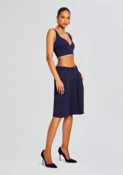 Paisley Short -Women's Clothing Shop Ecommerce Crop 24 03 27 PAISLEYSKIRT NAVY 2373 ECOMM