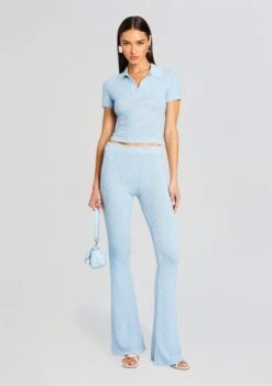 Adelaide Baby Tee -Women's Clothing Shop Ecommerce Crop 24 04 17 ADELAIDEBABYTEE AGATHAPANT POWDERBLUE 0404 ECOMM