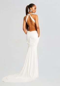 Gaia Embellished Dress -Women's Clothing Shop Ecommerce Crop 24 04 17 GAIADRESS WHITEGOLD 2149 ECOMM